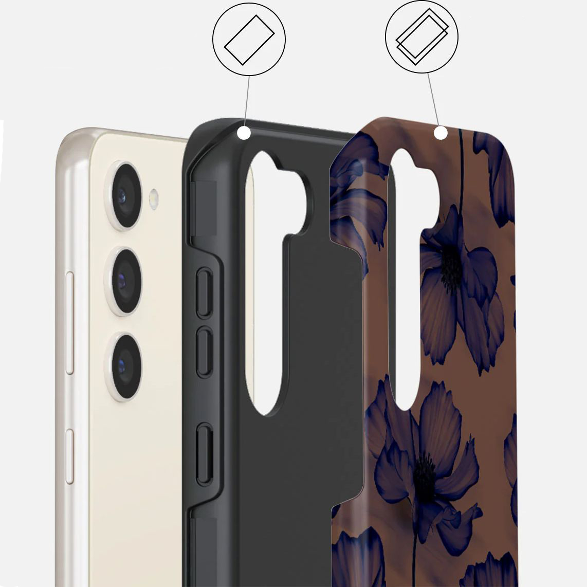 Ekskluzywne etui Burga Velvet Night Tough do Samsung Galaxy S23, brązowo-granatowe